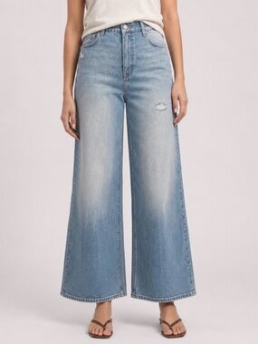Good American Light Blue High-Rise Wide Leg Jeans size 10